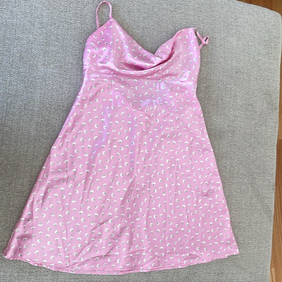 Zara Satin Effect Floral Print Dress - Picture 2 of 4